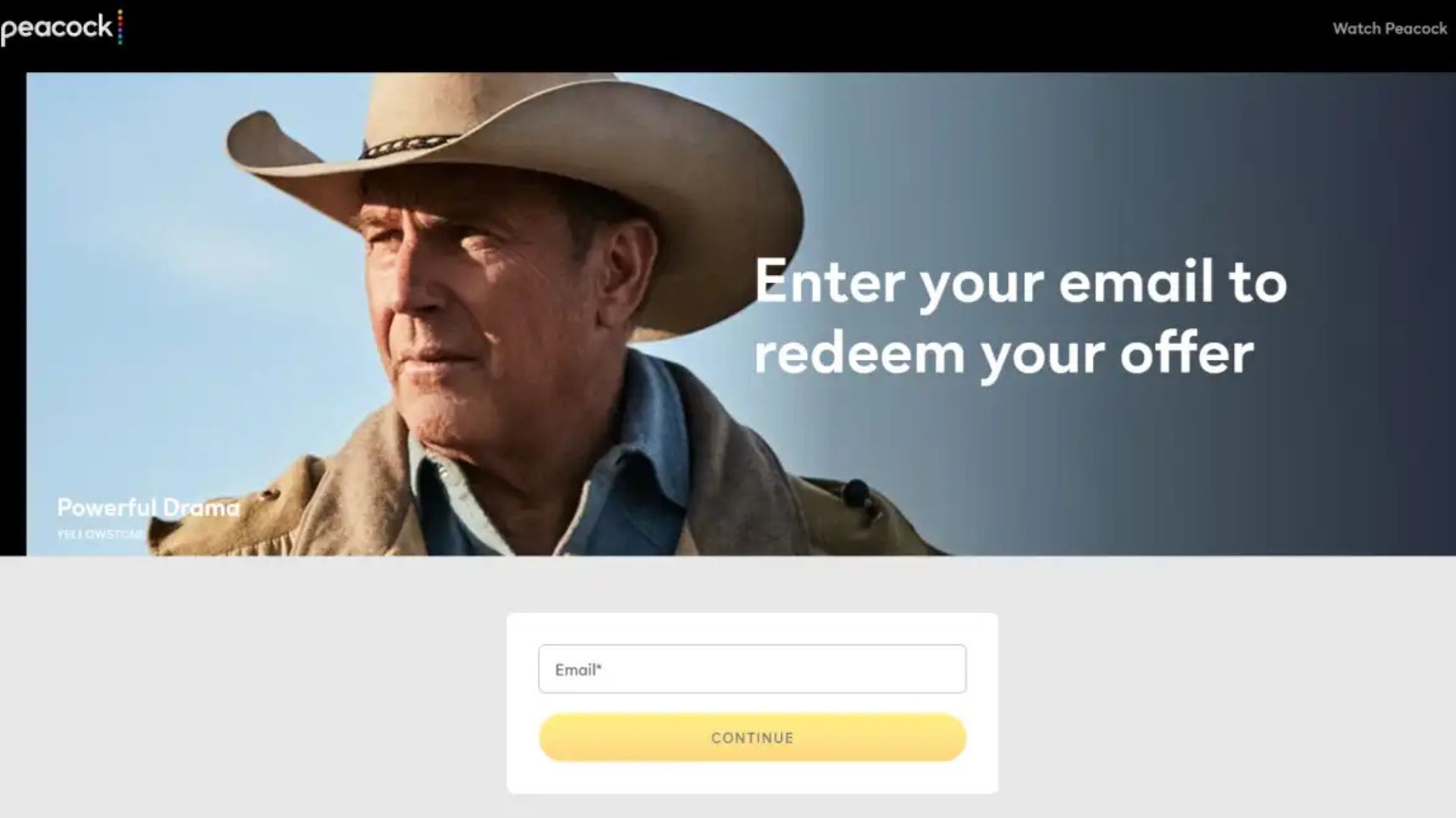 A screenshot of how to redeem your free trial through Peacock's site