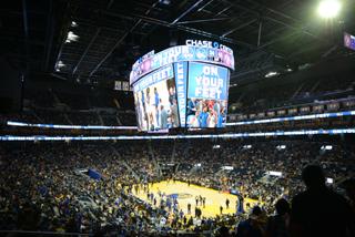 The Golden State Warriors recently debuted the new Chase Center and its Samsung videoboard, the largest in the NBA. The total square footage of LED on all of the scoreboard panels in the center is nearly 9,700.