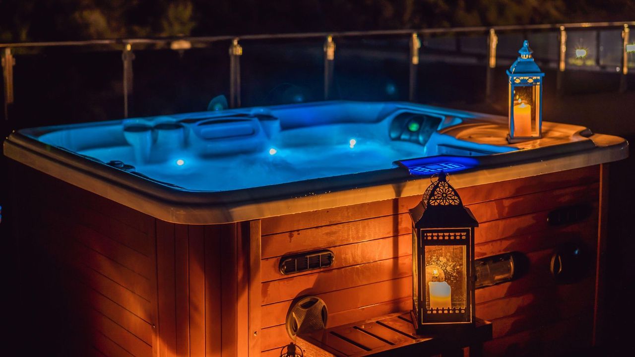 Hot tub at night