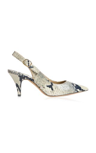 Sapatos tipo slingback de couro com efeito python do rio