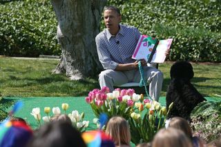 The President at the annual Easter Egg Roll, April 2013