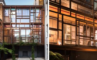The corten grid of the Layered Gallery designed by Gianni Botsford Architects