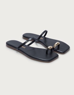 Tkees Colette Gold Toe-Post Sandals | the White Company