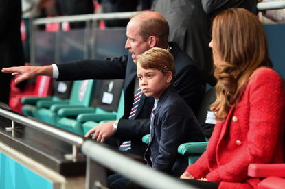 Prince George with his parents at Wembley Stadium during the Euros semi-final in July 2021.