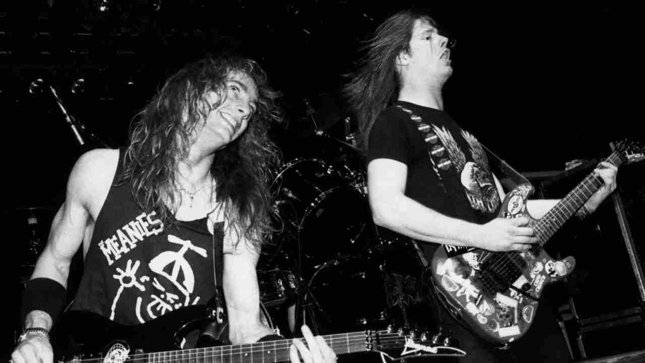 Exodus’s Rick Hunolt and Gary Holt performing onstage
