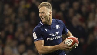 Scotland's Duhan Van Der Merwe scores a first half try in round one, prior to the Scotland vs France round 2 clash in the 2024 Six Nations.
