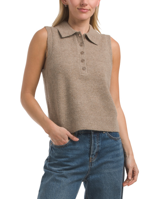 MARLED, Henley Johnny Collar Cozy Vest