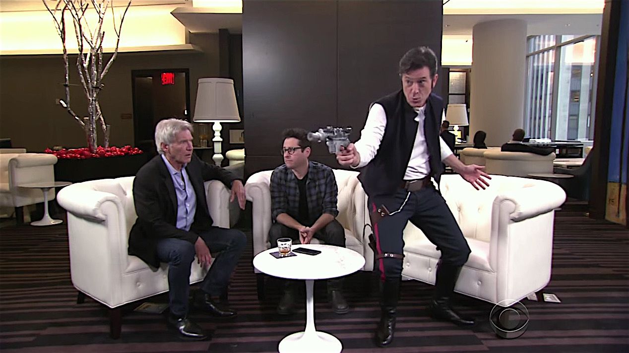 Stephen Colbert and J.J. Abrams conspire to get Harrison Ford to reprise Han Solo