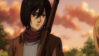 Mikasa in Attack on Titan.