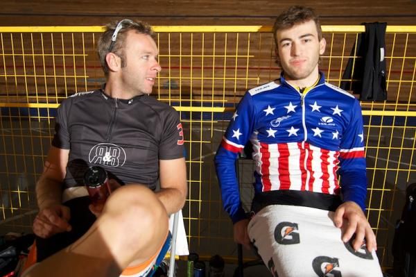 New Zealand's Jason Allen and US Madison champion Ian Moir.