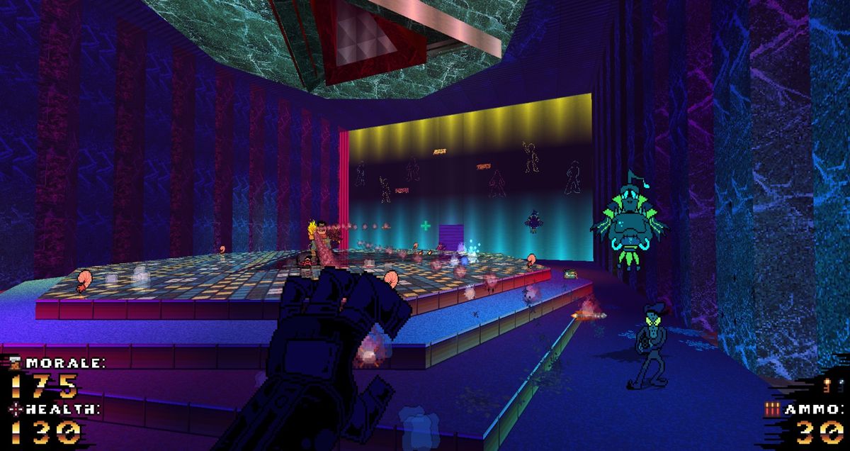 first person view of disco dance floor