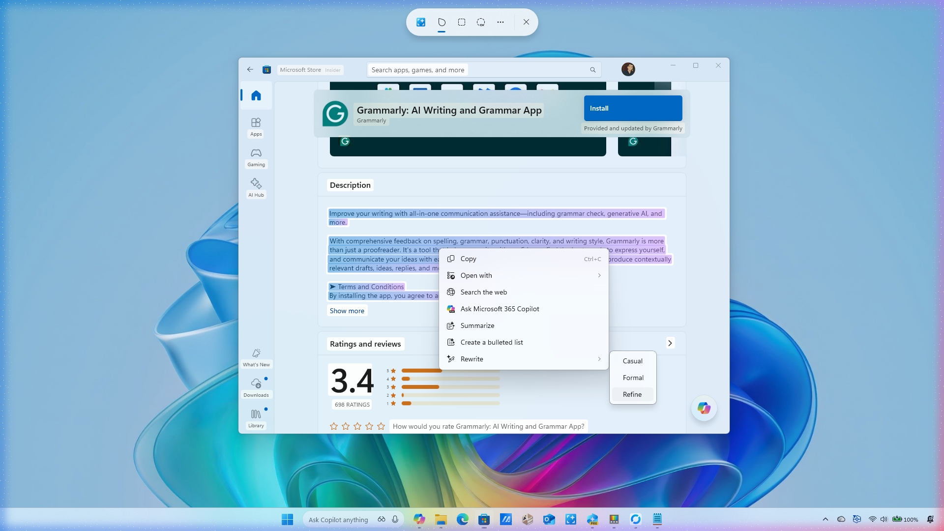 Windows 11 Click to Do
