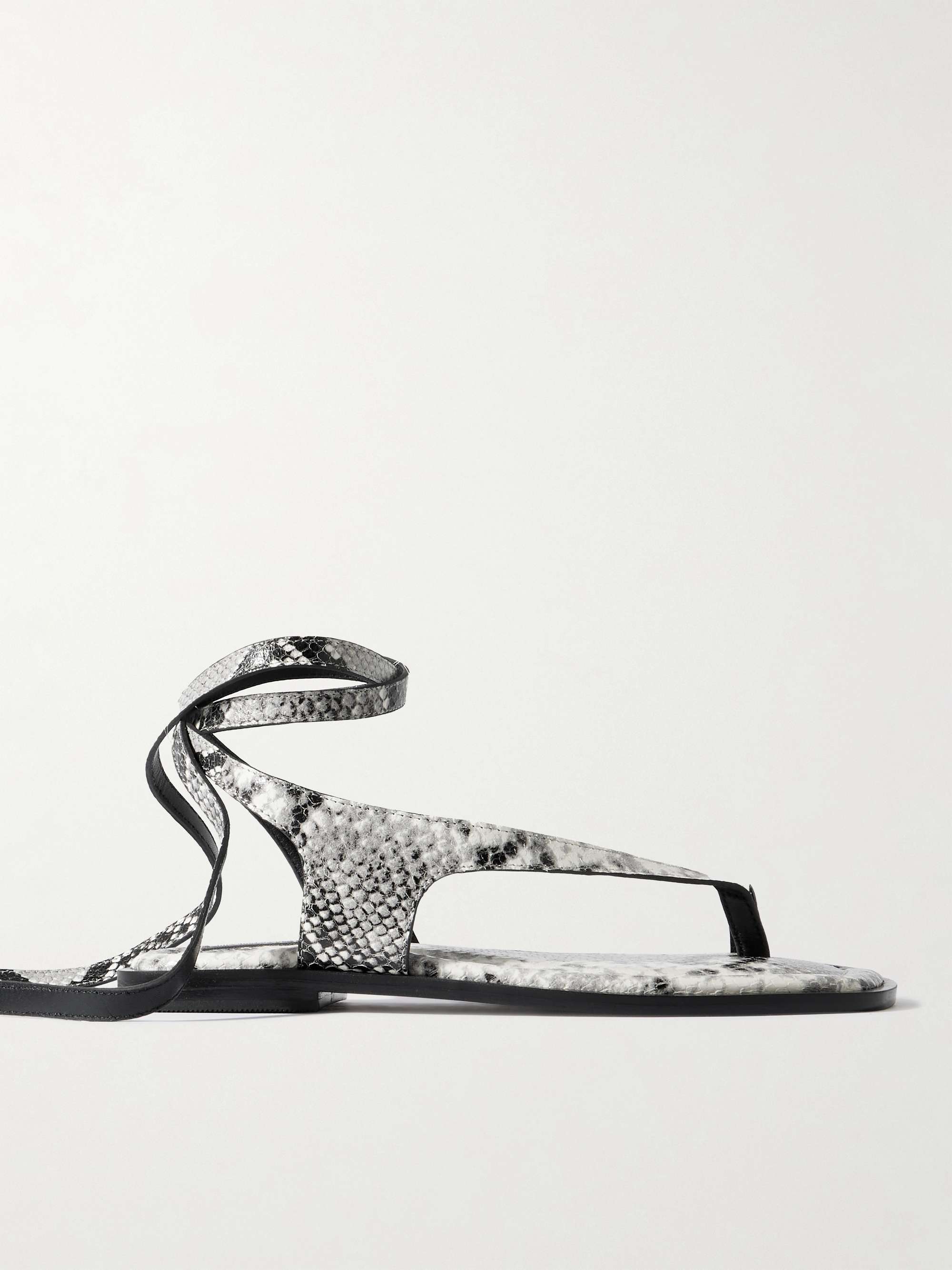 Heidi Snake-Effect Leather Sandals