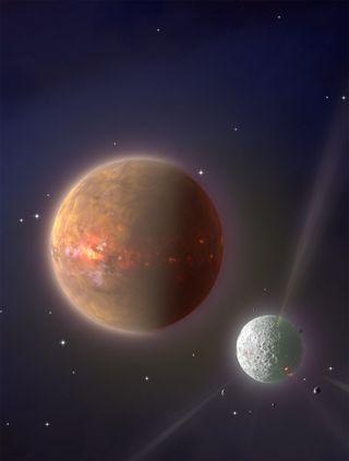 The late-stage phase of planet formation with protoplanets and planetismals is seen in this artist's depiction.