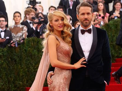 Blake Lively and Ryan Reynolds wearing Gucci at the Met Ball 2014