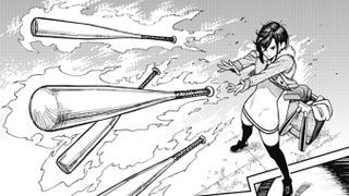 Momo uses her powers on some baseball bats.