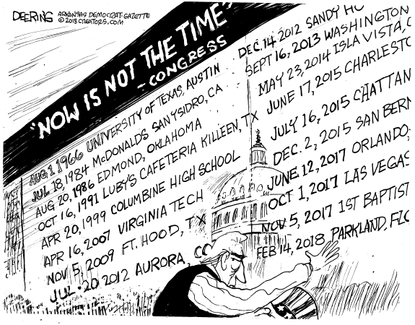 Political cartoon U.S. Gun violence shootings Congress