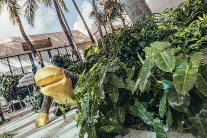 Stone animals installed at Miami Design District, created by Katie Stout