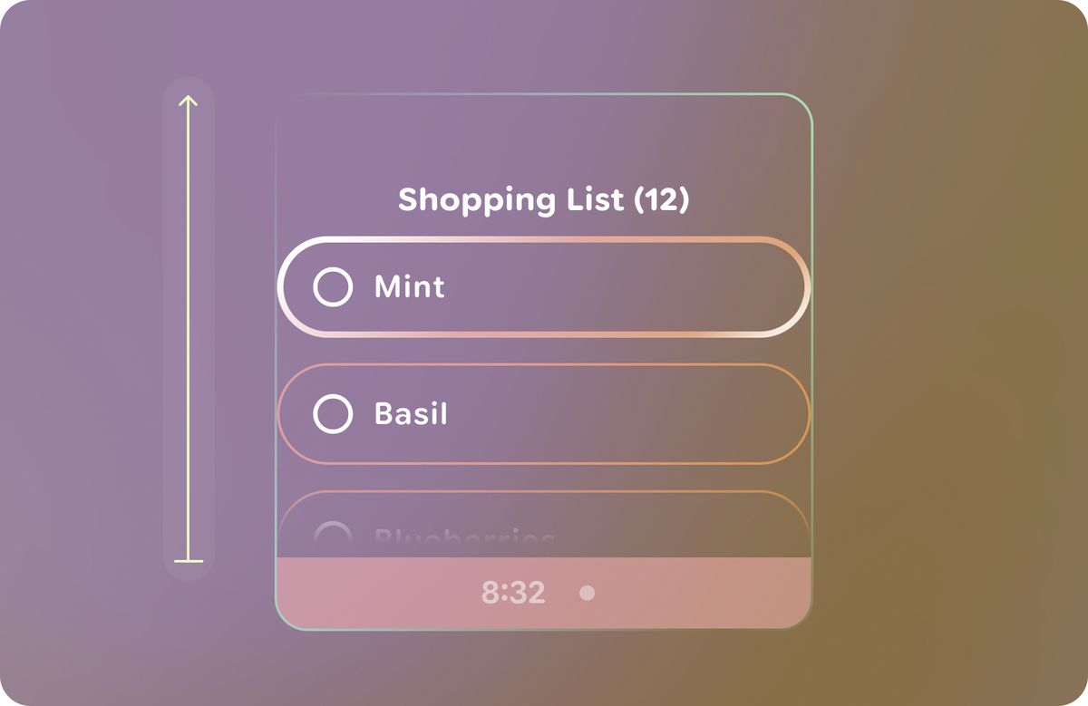 Sample UI images for Android XR AI Glasses