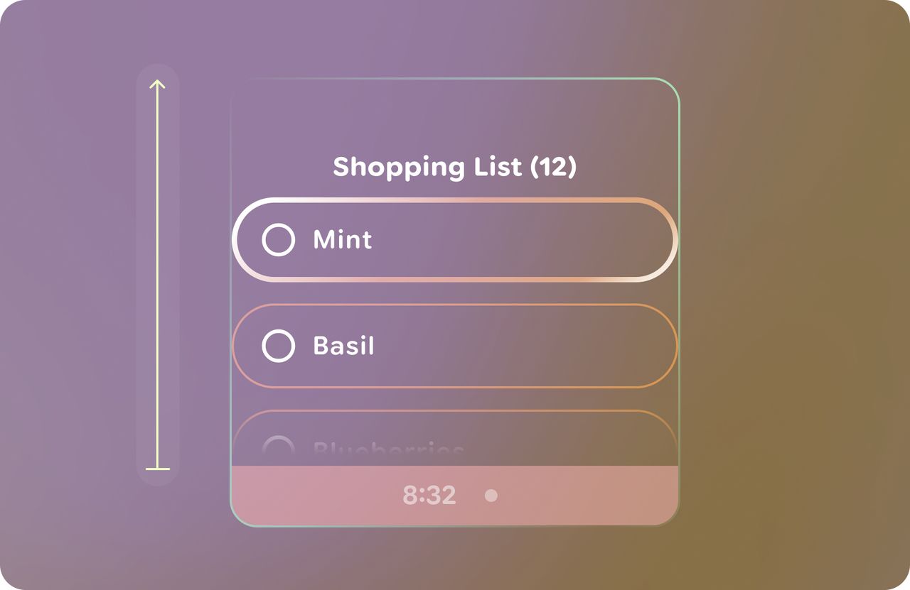 Sample UI images for Android XR AI Glasses