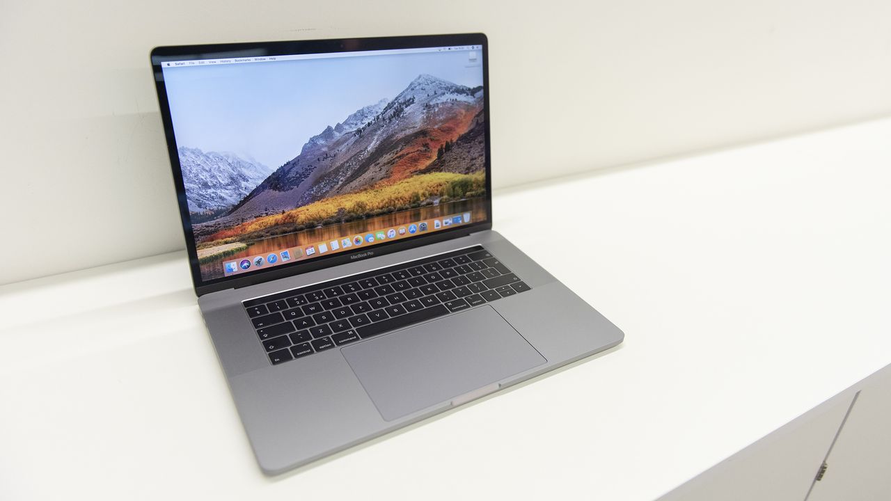 The Apple MacBook Pro 15in (2018) with the lid open