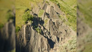 A massive rocky outcrop