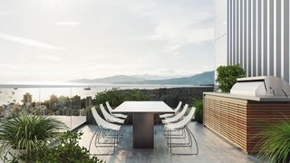 terrace at penthouse of Fifteen Fifteen by Ole Scheeren Vancouver
