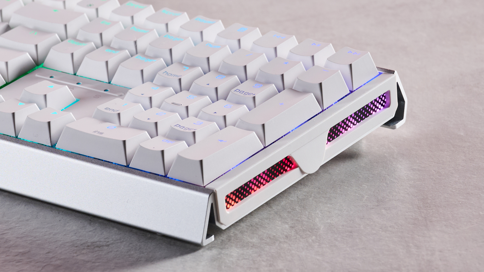 Close-up three-quarter view of Cherry XTRFY MX 3.1 on desk