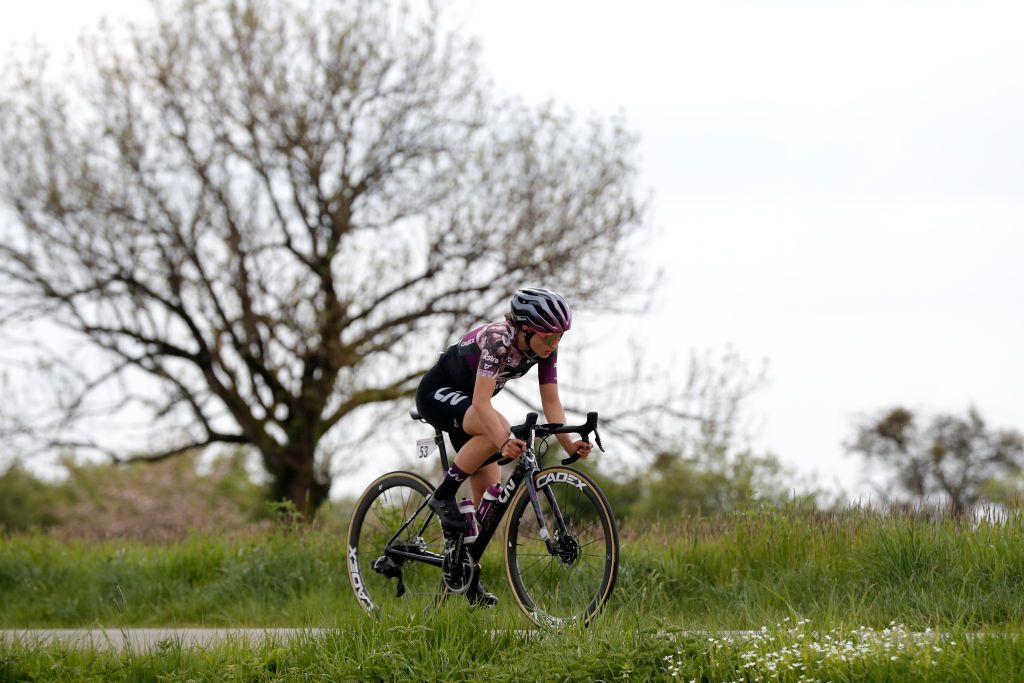 GARNICH LUXEMBOURG MAY 01 Marta Jaskulska of Poland and Team Liv Racing XSTRA competes in the breakaway during the 14th Ceratizit Festival Elsy Jacobs 2022 Stage 2 a 1093km stage from Garnich to Garnich felsy on May 01 2022 in Garnich Luxembourg Photo by Bas CzerwinskiGetty Images