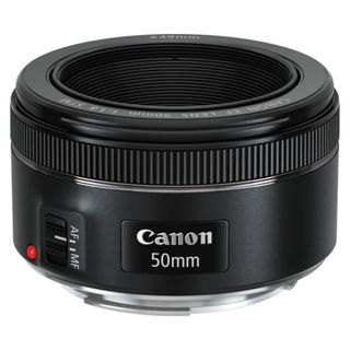 Canon EF 50mm f/1.8 STM on a white background