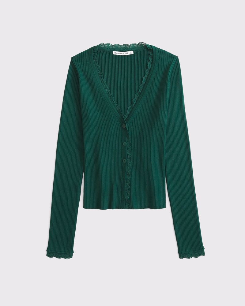Lace-Trim Cardigan