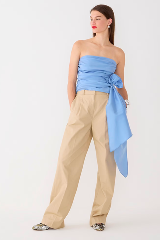 J.Crew Spring Collection Best Pieces | J.Crew Collection Taffeta Ruched Strapless Top With Bow