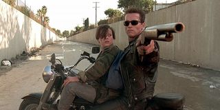 Edward Furlong and Arnold Schwarzenegger in Terminator 2: Judgment Day