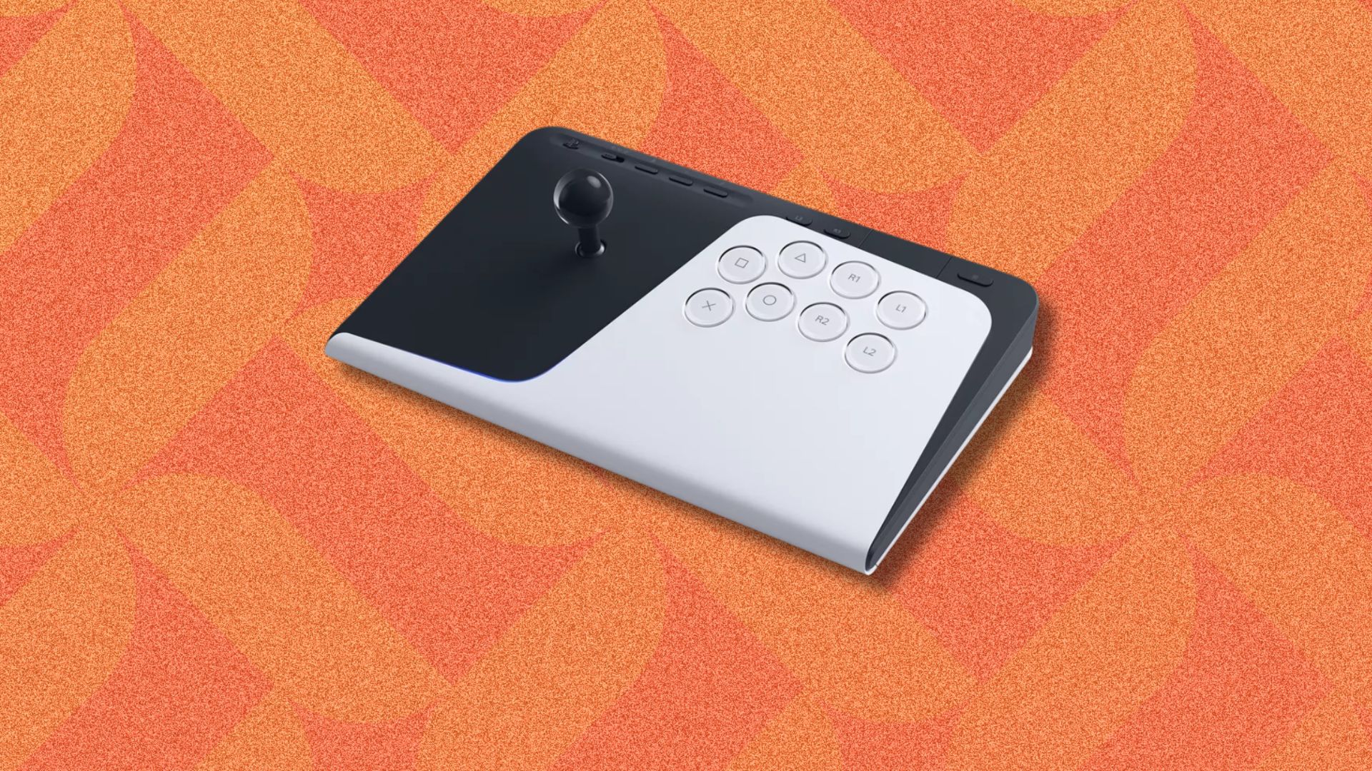 The PlayStation FlexStrike on an orange background 