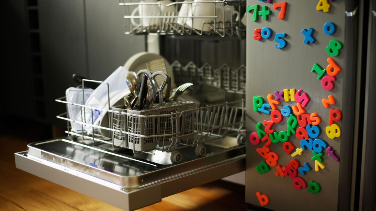 How long do dishwashers last? Image shows dishwasher with the door down