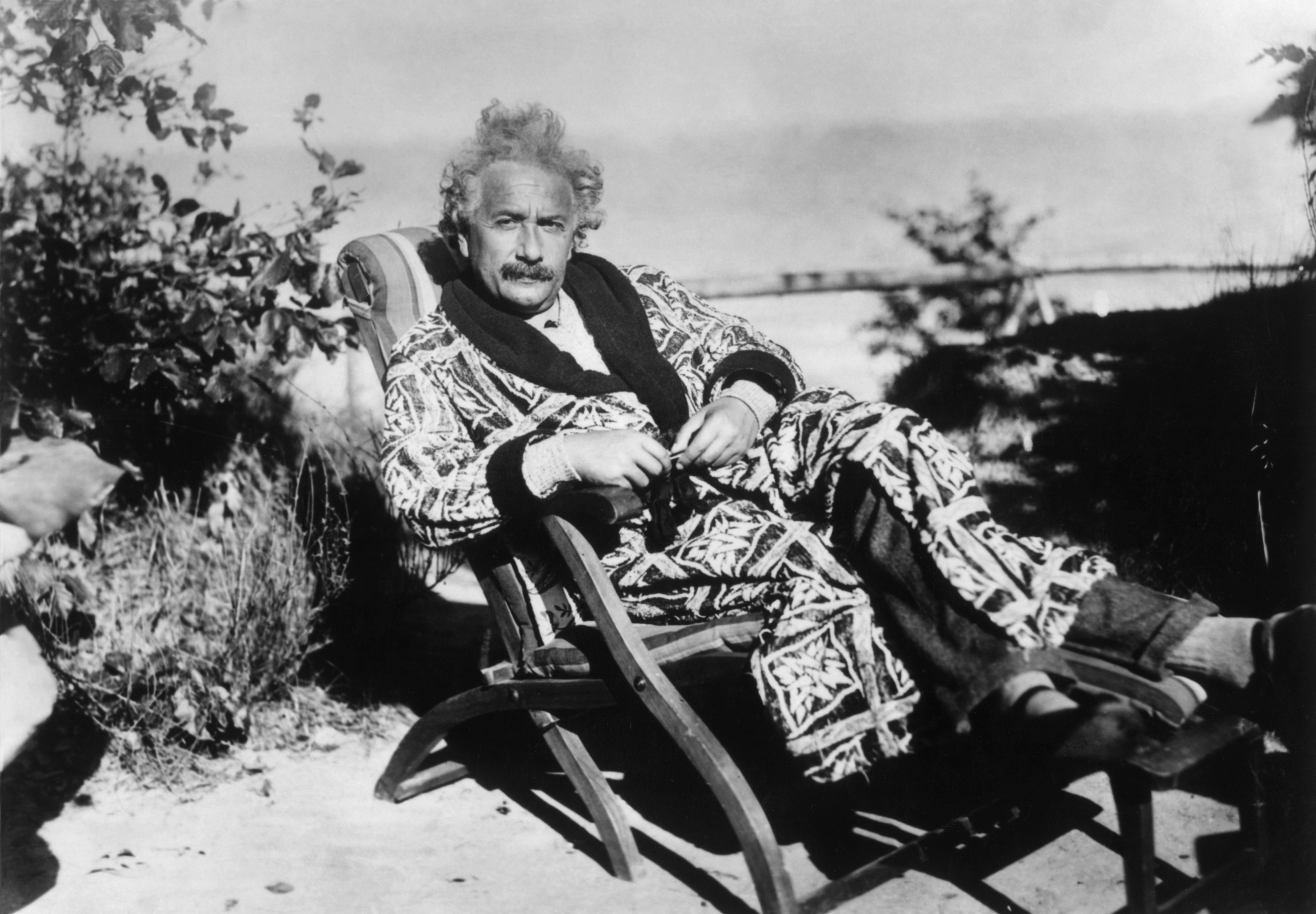 Albert Einstein at the Baltic Sea in 1928.