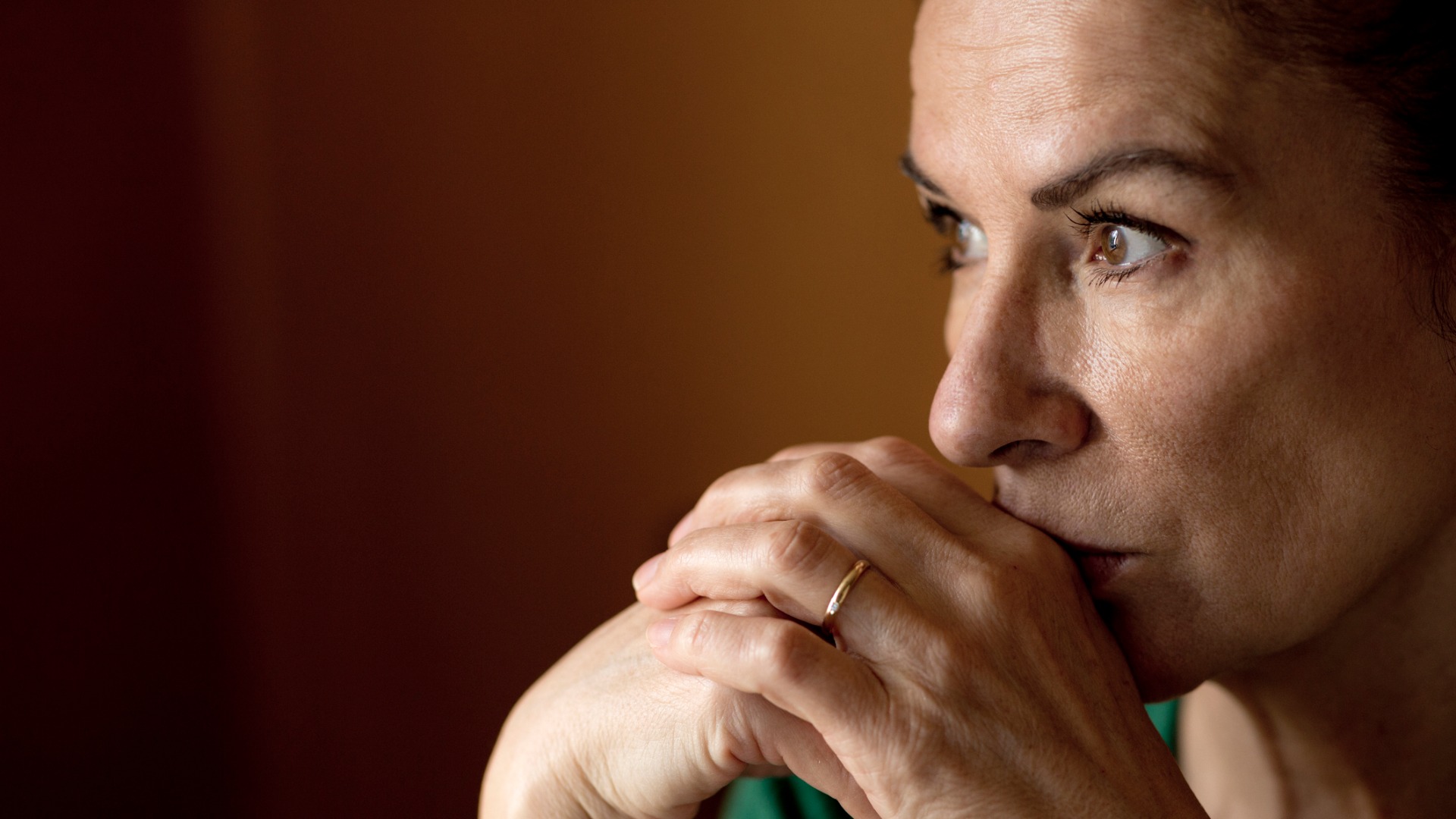 Woman wearing wedding ring
