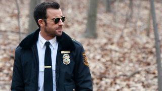 Justin Theroux's Kevin Garvey in a forest in The Leftovers
