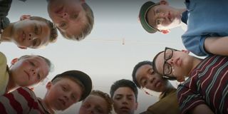 The gang looking down in The Sandlot