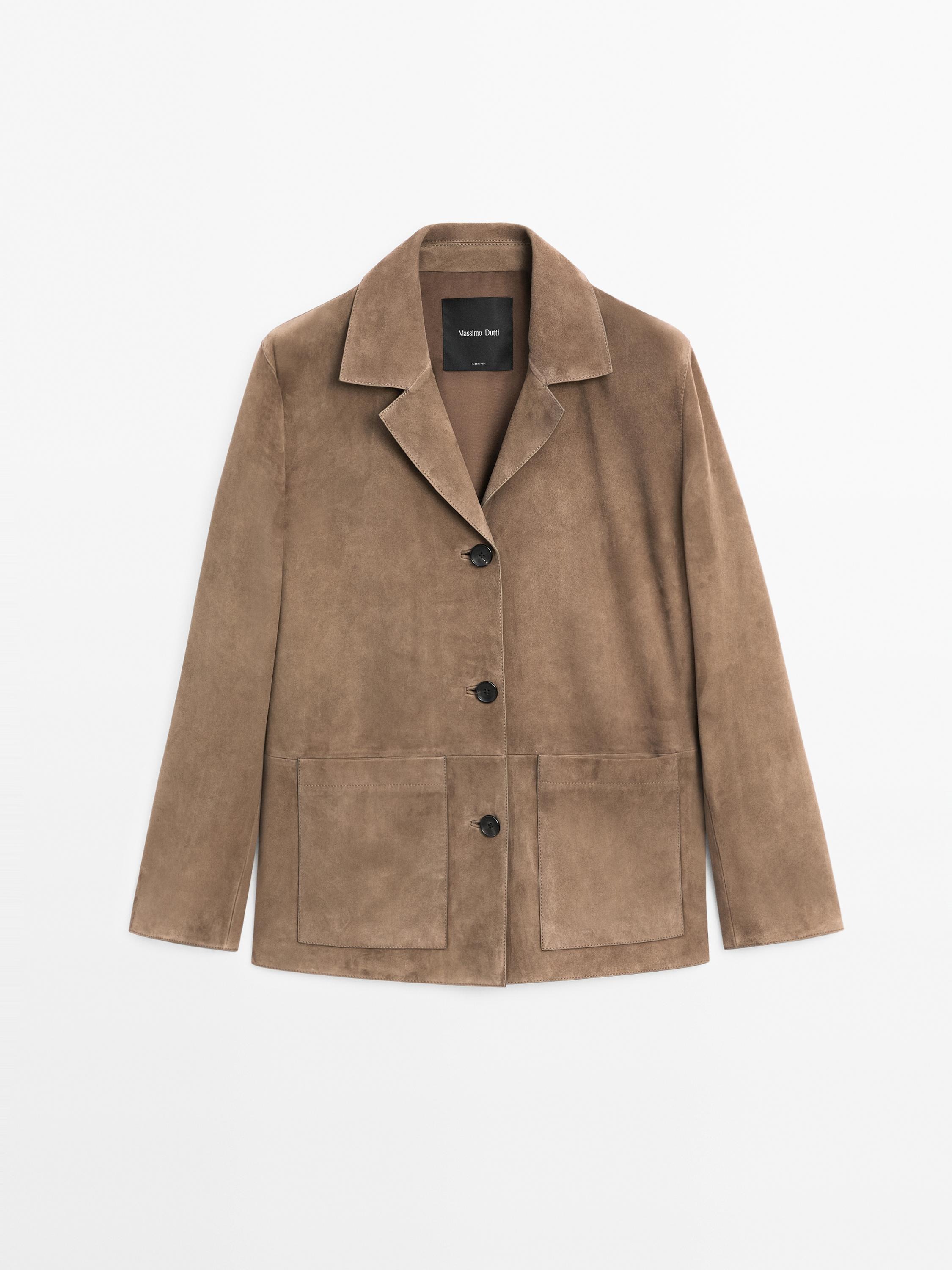 Massimo Dutti, Flowing Suede Leather Blazer
