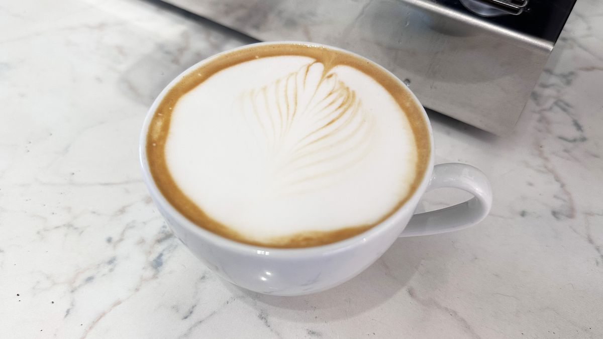 A cappuccino made on the Diletta Mio