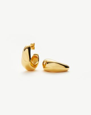 Dome Medium Hoop Earrings | 18ct Gold Plated