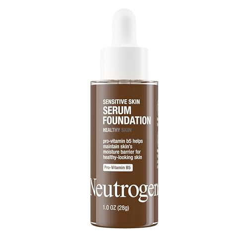 Neutrogena Healthy Skin Sensitive Skin Serum Foundation With Pro-Vitamin B5, Color Correcting &amp;amp; Pore Minimizing Liquid Foundation &amp;amp; Face Serum, Buildable Coverage, Deep 03, 1 Oz