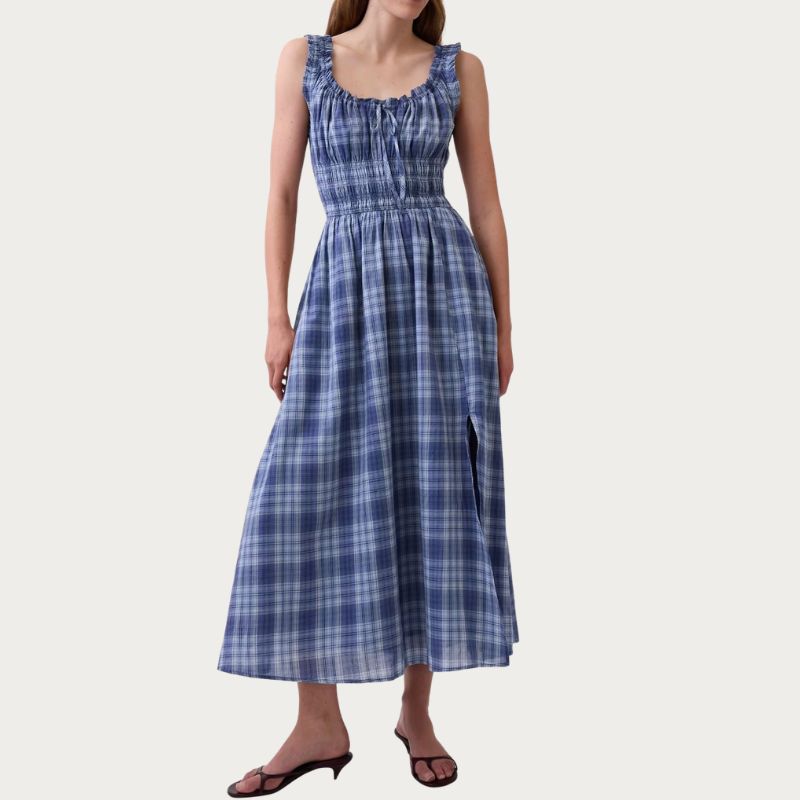 Image of blue checked dress