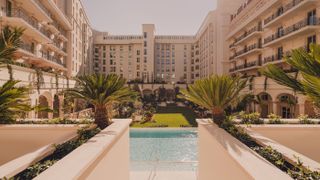 The new sprawling garden with its infinity pool, the largest in Cannes