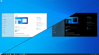 Windows desktop with both light mode and dark mode