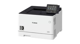 The Canon i-Sensys LBP664Cx in front of a white background