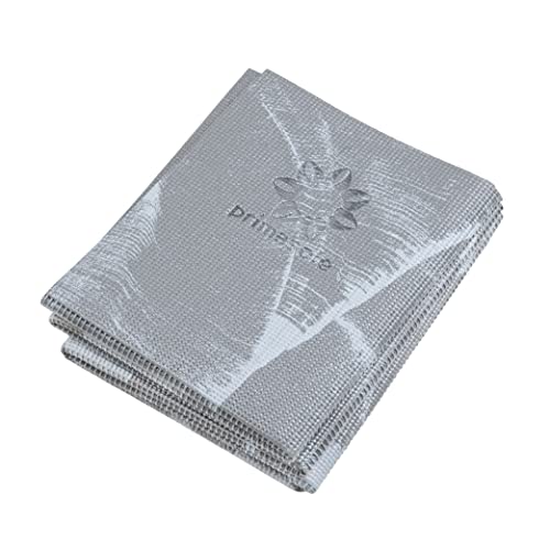 Primasole Folding Yoga Travel Pilates Mat Foldable Easy to Carry to Class Beach Park Travel Picnics 4mm Thick, Marble Grey