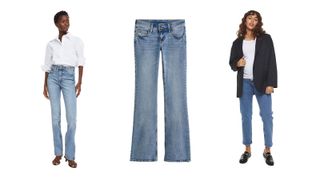 composite of models in jeans from H&M
