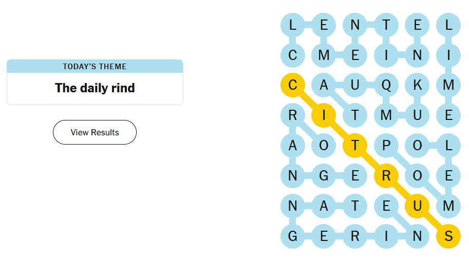 The New York Times Strands puzzle 806 on May 17, 2026